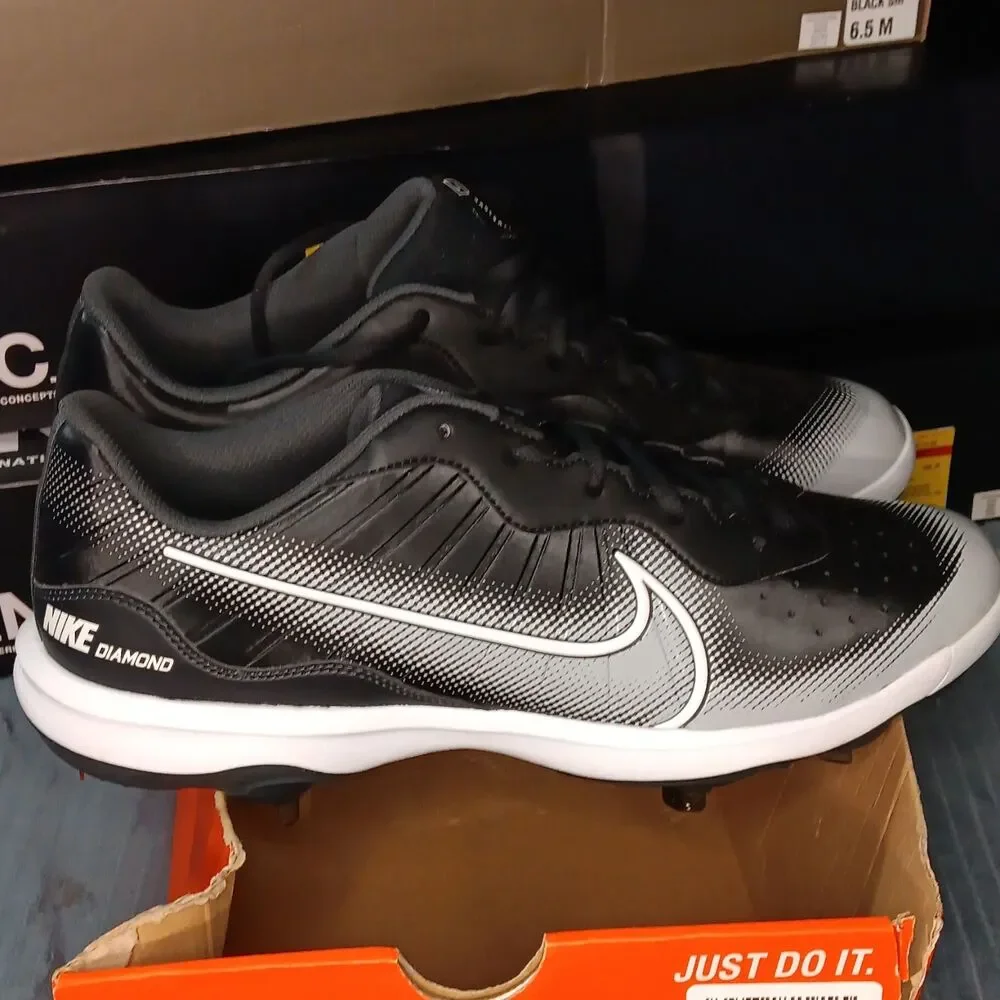 Nike Alpha Huarache Varsity 4 Baseball Cleats Men’s Sz 14 Low Black/White NEW!!